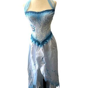 Corpse Bride costume dress with flowered veil. Worn once. Great condition!